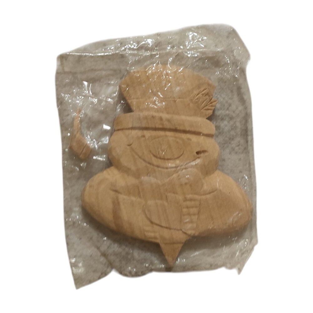 Vintage Walmart 4.5 Wood Snowman New with Tags NWT